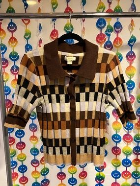 NWT Anthropology Kinsley Collared Crop Cardigan Sweater by Maeve